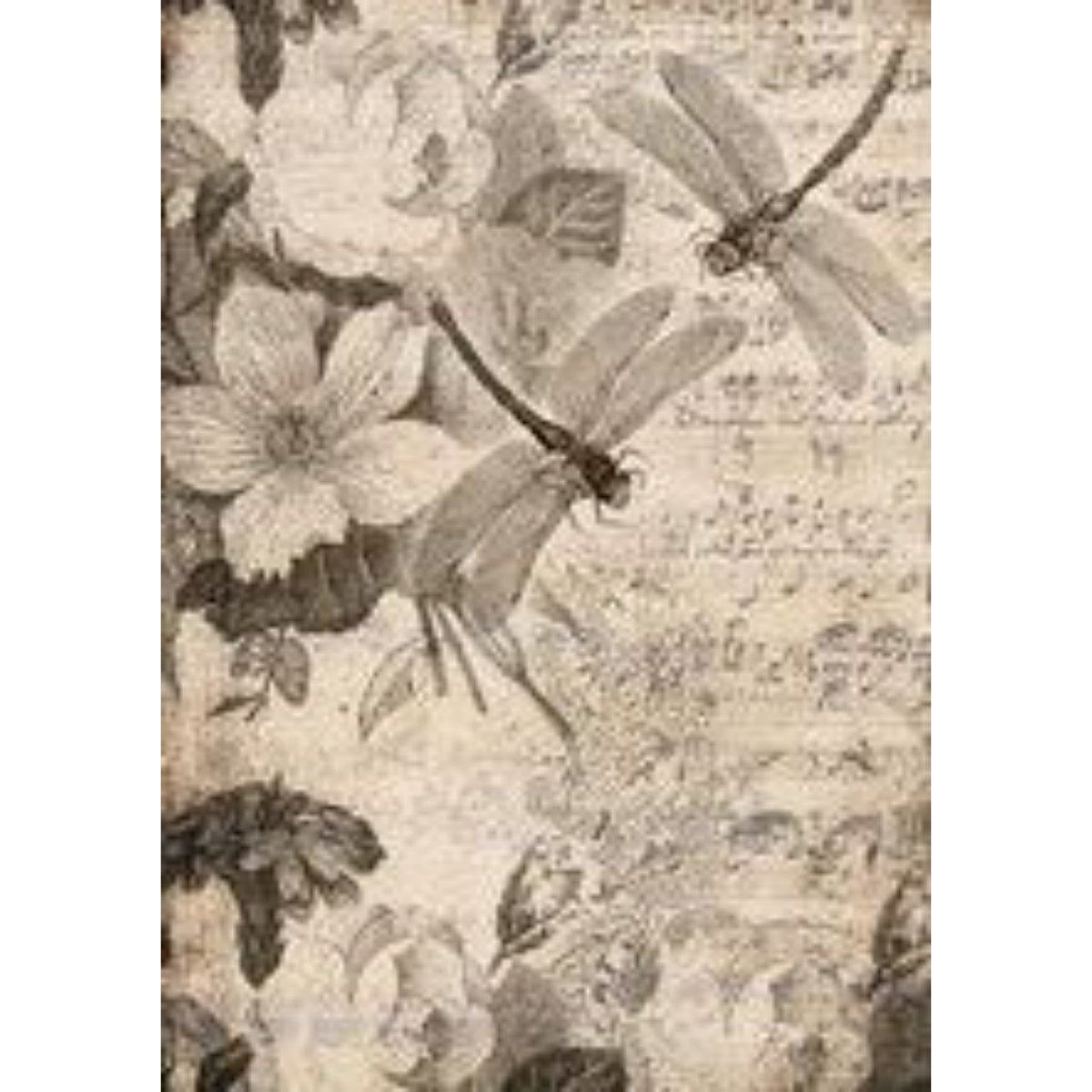 Roycycled Treasures - Musical Dragonflies Decoupage Paper - 20 x 30 in - Rustic River Home