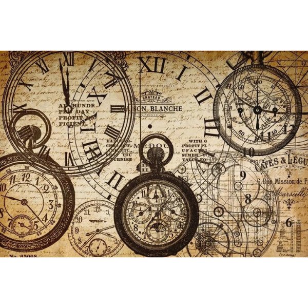 Roycycled Treasures - Tick Tock Decoupage Paper - 20x30in - Rustic River Home